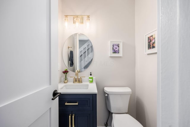5999 Waterview Dr, Hilliard, OH 43026 - half bathroom featuring toilet and vanity
