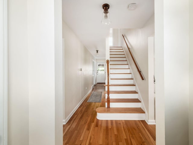 2805 Brandon Rd, Upper Arlington, OH 43221 - stairs featuring wood finished floors and baseboards