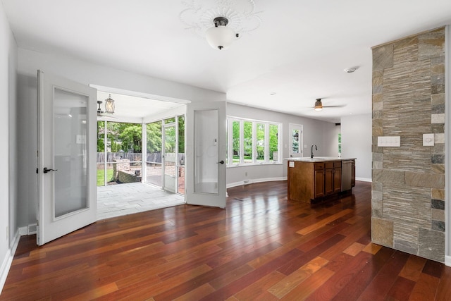 337 Naiche Ct, Columbus, OH 43213 - bar featuring dark wood finished floors and ceiling fan