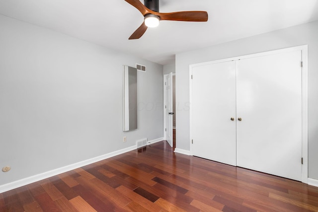 337 Naiche Ct, Columbus, OH 43213 - unfurnished bedroom featuring wood finished floors, a closet, and a ceiling fan