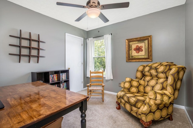 5191 Upland Meadow Dr, Canal Winchester, OH 43110 - office featuring carpet, a ceiling fan, and baseboards