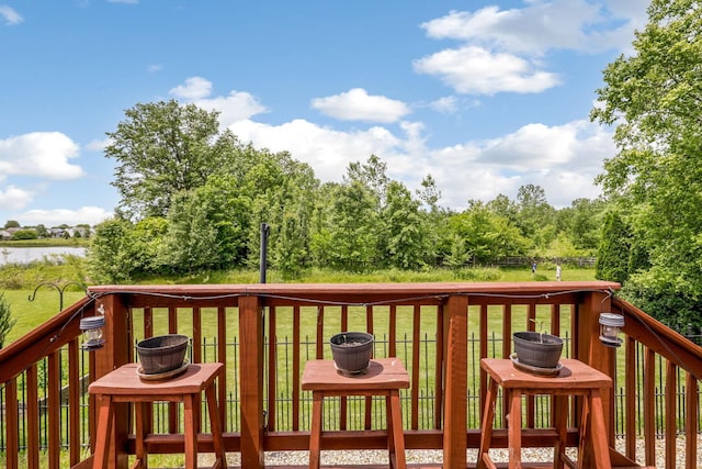 5191 Upland Meadow Dr, Canal Winchester, OH 43110 - deck with a lawn and a water view