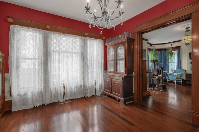 132 Orange St, Galion, OH 44833 - dining room featuring a chandelier and hardwood / wood-style floors