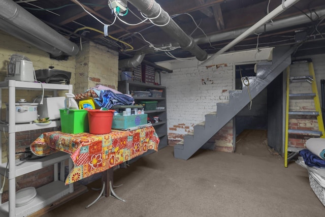 132 Orange St, Galion, OH 44833 - unfinished basement featuring stairway