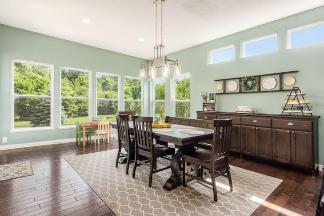 340 Olentangy W, Delaware, OH 43015 - dining area with dark wood-type flooring, recessed lighting, and baseboards