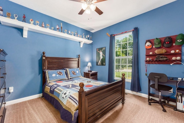 340 Olentangy W, Delaware, OH 43015 - carpeted bedroom with baseboards, a ceiling fan, and an office area