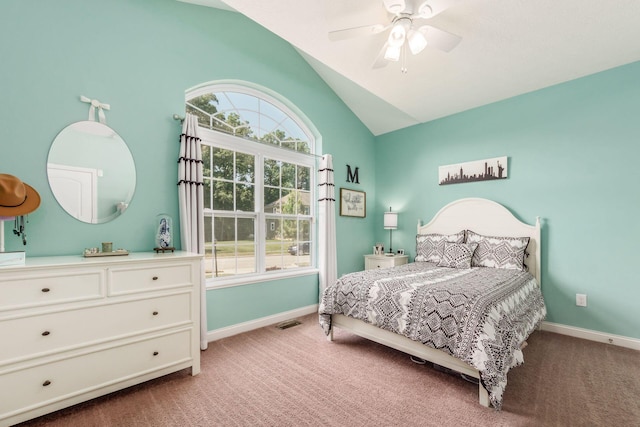 340 Olentangy W, Delaware, OH 43015 - bedroom featuring baseboards, carpet, multiple windows, and high vaulted ceiling