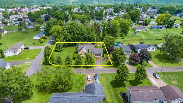 102 Sequoia Dr, Byesville, OH 43723 - aerial perspective of suburban area with property parcel outlined