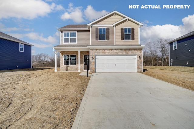 1420 Chrisman Dr, Columbus, OH 43223 - craftsman-style home with concrete driveway, a garage, stone siding, and a porch