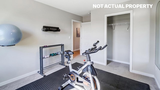 1420 Chrisman Dr, Columbus, OH 43223 - workout area with carpet flooring and baseboards