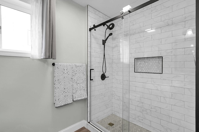 244 Shepper Ave, Plain City, OH 43064 - bathroom with a shower stall and baseboards