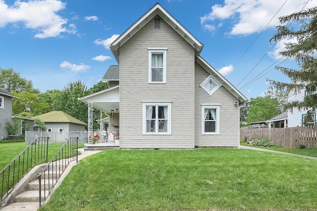 244 Shepper Ave, Plain City, OH 43064 - rear view of house featuring a porch