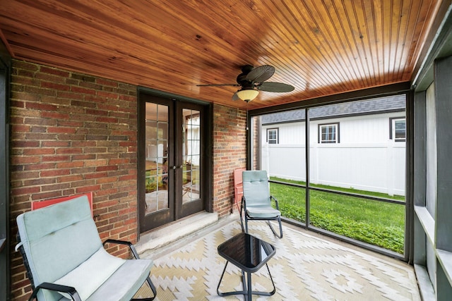 141 S Kellner Rd, Columbus, OH 43209 - sunroom / solarium featuring french doors and a ceiling fan