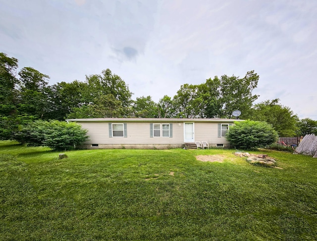 2163 Moody Hollow Rd, Blue Rock, OH 43720 - rear view of property with entry steps and crawl space