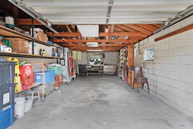 1345 Molly Ln, Columbus, OH 43207 - garage with concrete block wall