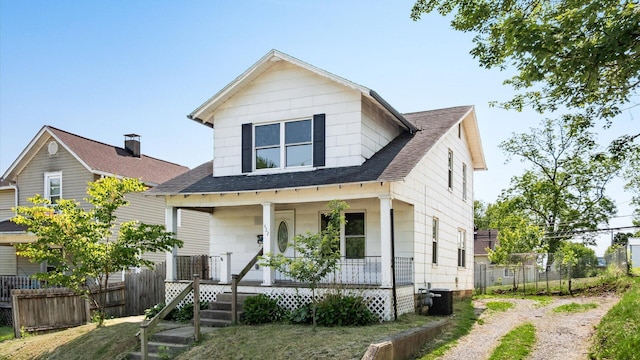 422 N Cedar St, Newark, OH 43055 - view of front of property featuring covered porch and roof with shingles