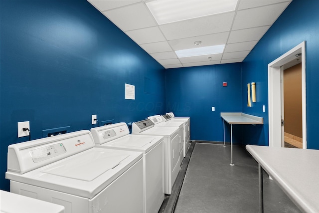 78 E Chestnut St Unit 107, Columbus, OH 43215 - communal laundry room with independent washer and dryer and baseboards