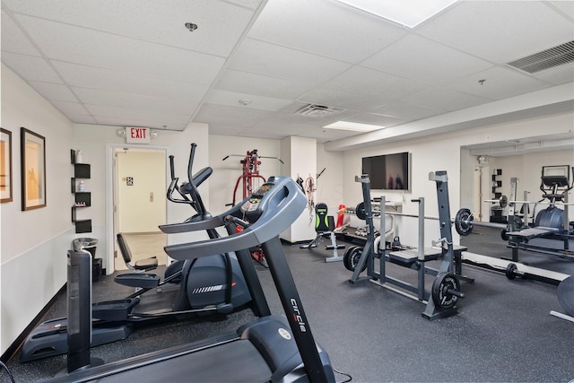 78 E Chestnut St Unit 107, Columbus, OH 43215 - gym with a paneled ceiling