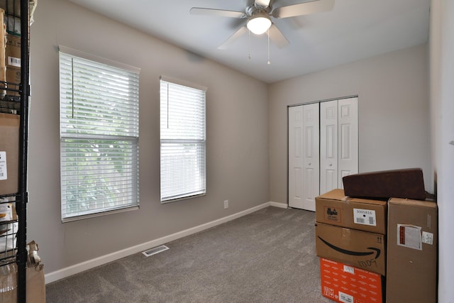 1208 Seymour Ave, Columbus, OH 43206 - office space with a ceiling fan, carpet, and baseboards