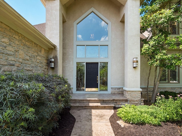 1488 Brittingham Ln, Powell, OH 43065 - entrance to property featuring stone siding and stucco siding