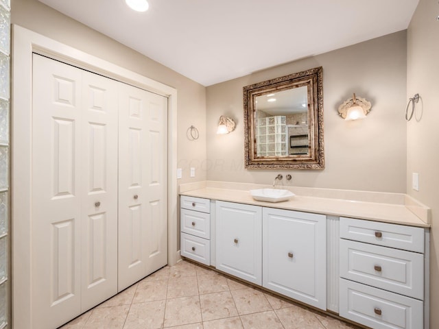 1488 Brittingham Ln, Powell, OH 43065 - bathroom with vanity and tile patterned flooring