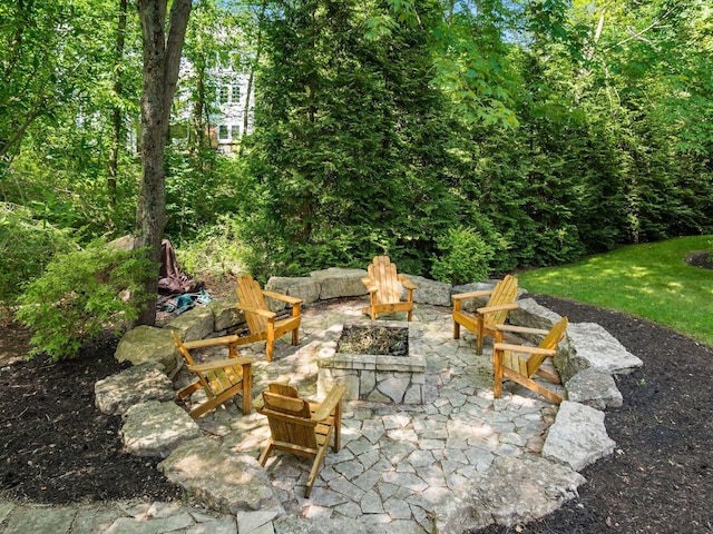 1488 Brittingham Ln, Powell, OH 43065 - view of patio / terrace with a fire pit