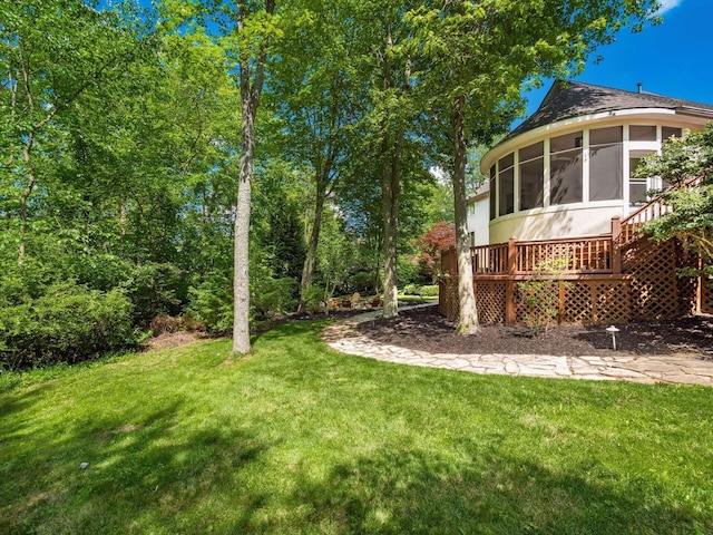 1488 Brittingham Ln, Powell, OH 43065 - view of grassy yard featuring a sunroom