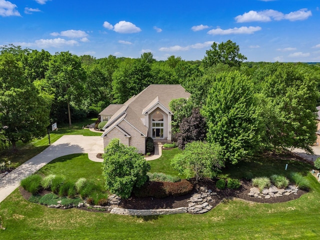1488 Brittingham Ln, Powell, OH 43065 - aerial view of property and surrounding area with a forest