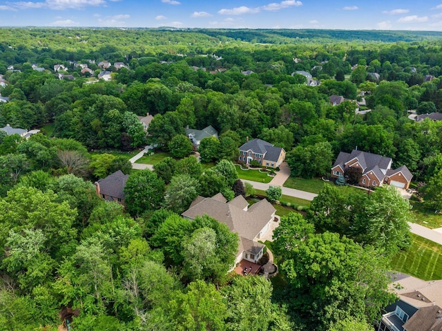 1488 Brittingham Ln, Powell, OH 43065 - aerial view of residential area featuring a heavily wooded area