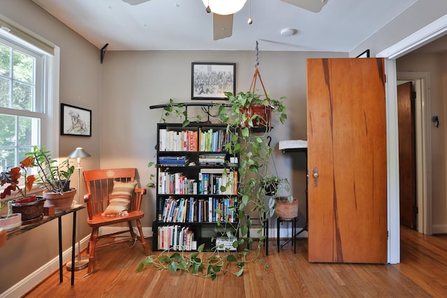 155 Aldrich Rd, Columbus, OH 43214 - sitting room featuring wood finished floors and a ceiling fan