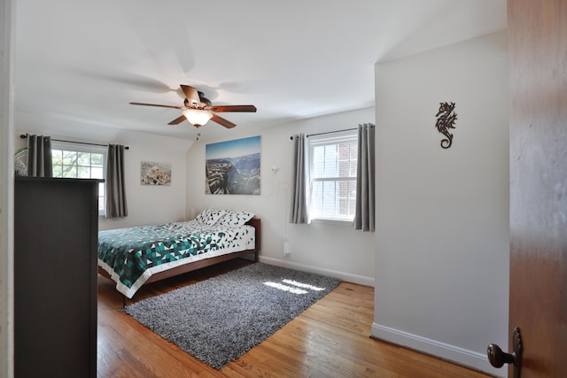 155 Aldrich Rd, Columbus, OH 43214 - bedroom with multiple windows, wood finished floors, and a ceiling fan