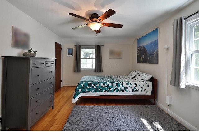 155 Aldrich Rd, Columbus, OH 43214 - bedroom featuring light wood-style flooring and a ceiling fan