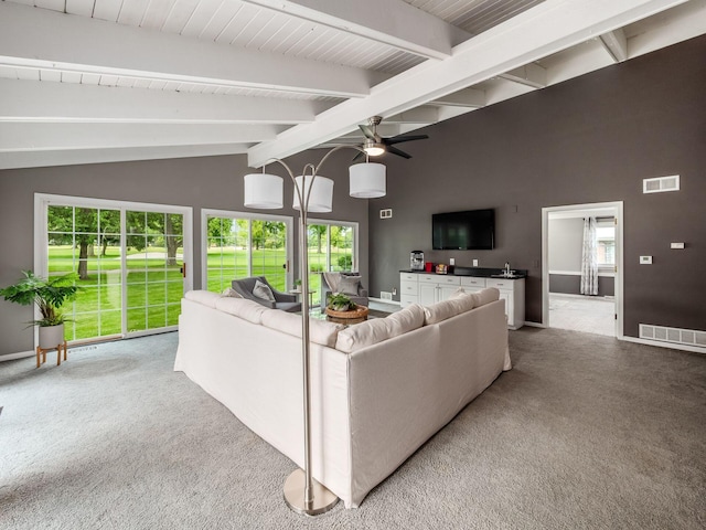 1360 Clubview Blvd S, Columbus, OH 43235 - living area with carpet floors, ceiling fan, and baseboards