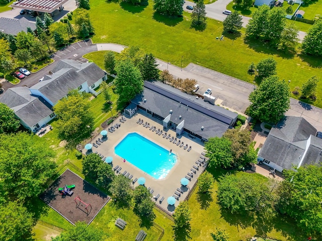 4714 Athalia Dr Unit 26B, Columbus, OH 43228 - drone / aerial view of a pool area