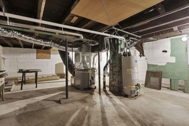 421 E Main St, Newark, OH 43055 - unfinished below grade area with water heater and heating unit