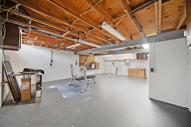 5770 Linworth Rd, Columbus, OH 43235 - unfinished below grade area with concrete block wall