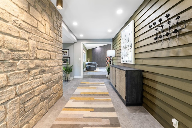 3515 Babbitt Rd, Blacklick, OH 43004 - corridor with recessed lighting and an accent wall