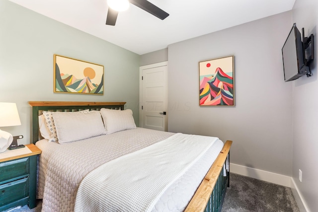 3515 Babbitt Rd, Blacklick, OH 43004 - bedroom featuring dark carpet and ceiling fan