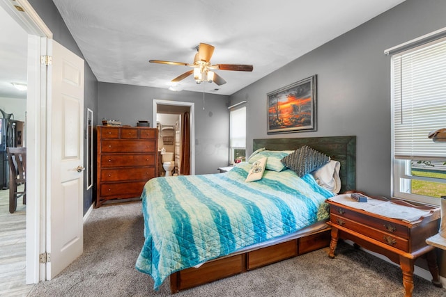 3009 Hiawatha St, Columbus, OH 43224 - bedroom featuring carpet, a ceiling fan, and ensuite bathroom