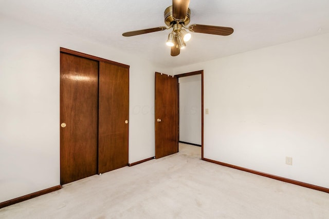 13582 Capetown Ave, Pickerington, OH 43147 - unfurnished bedroom with a closet, light colored carpet, and a ceiling fan