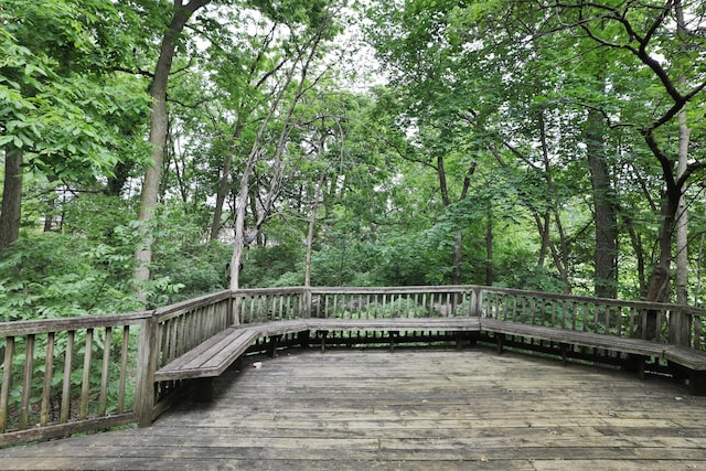 4399 Colerain Ave, Columbus, OH 43214 - wooden deck featuring a forest view