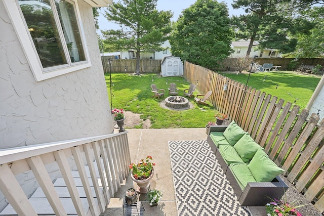 4561 Valley Quail Blvd N, Westerville, OH 43081 - view of patio featuring an outdoor living space with a fire pit