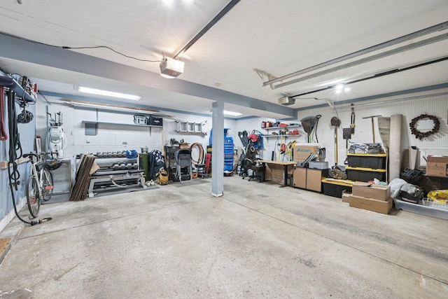 4561 Valley Quail Blvd N, Westerville, OH 43081 - garage with a garage door opener and a workshop area