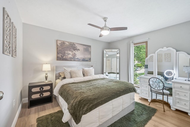 4561 Valley Quail Blvd N, Westerville, OH 43081 - bedroom featuring light wood-type flooring, baseboards, an office area, and ceiling fan