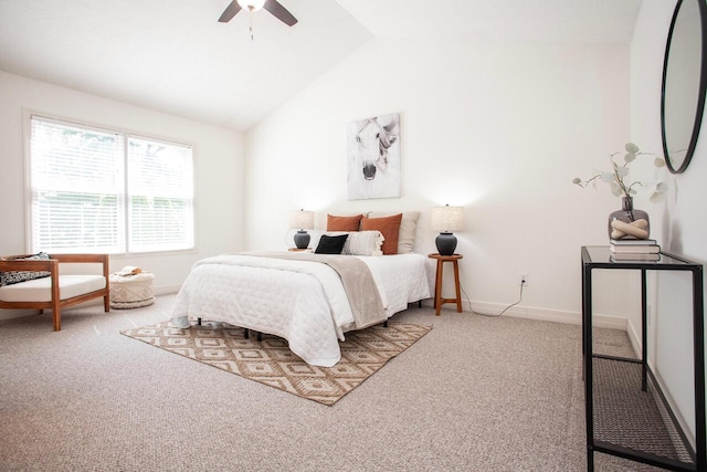 1808 Primrose Ave, Lewis Center, OH 43035 - carpeted bedroom featuring vaulted ceiling, baseboards, and ceiling fan