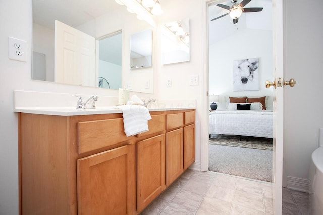 1808 Primrose Ave, Lewis Center, OH 43035 - bathroom with ensuite bathroom, double vanity, and a ceiling fan