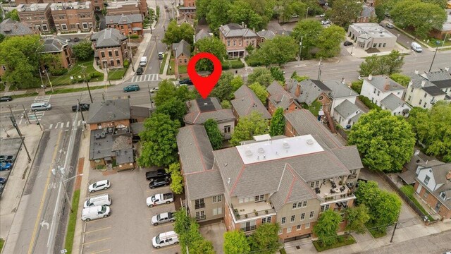 874 S High St, Columbus, OH 43206 - aerial view of property's location with nearby suburban area