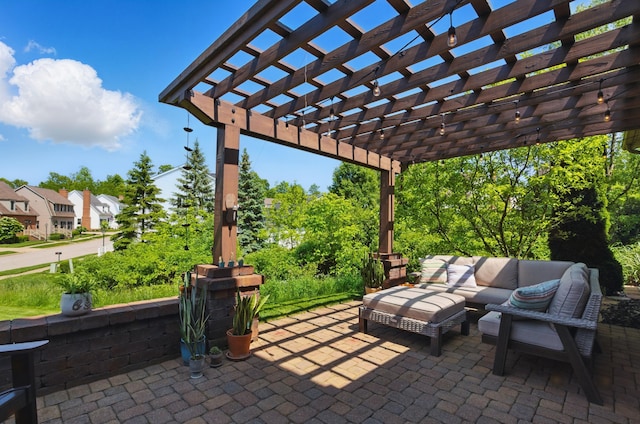 791 York St W, Mansfield, OH 44904 - view of patio featuring a pergola and an outdoor hangout area