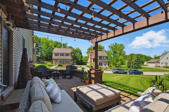 791 York St W, Mansfield, OH 44904 - view of patio with an outdoor living space and a pergola