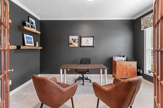 345 Quarter Way, Delaware, OH 43015 - carpeted home office with crown molding and baseboards